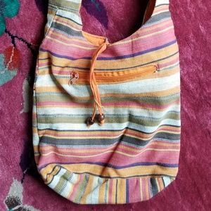 Woven stripe boho festival crossbody handbag